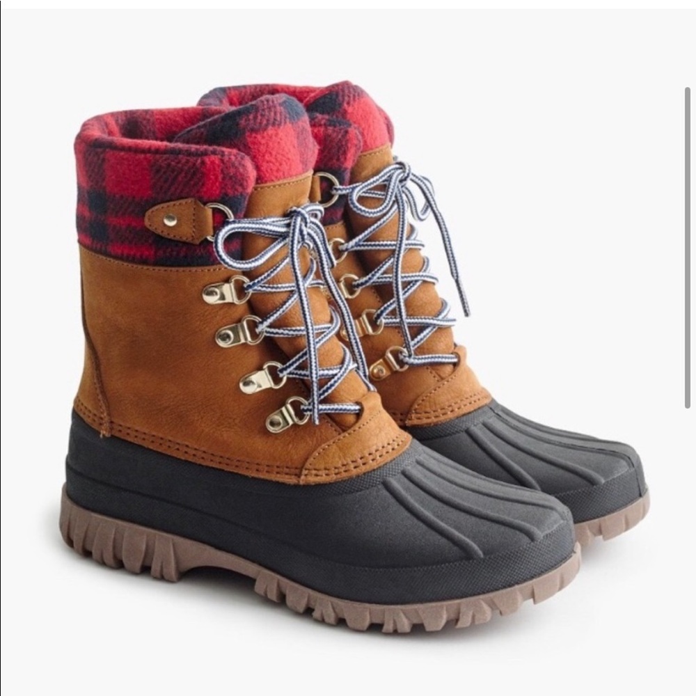 J Crew Winter Arctic Snow Boot (Red Plaid Pecan)